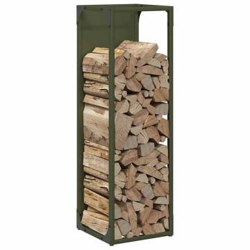 Olive Green Firewood Rack - Sturdy Cold-Rolled Steel | HipoMarket