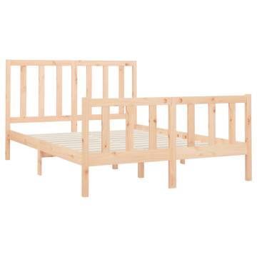 Solid Wood Pine Bed Frame 160x200 cm - Stylish & Sturdy