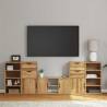  5 Piece TV Units with Storage ODDA Solid Wood Pine Colour natural Quantity in Package 1 Model 10 shelves 4 drawers 