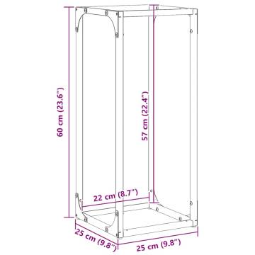 Firewood Rack Anthracite 25x25x60 cm - Cold-rolled Steel