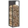 Firewood Rack Black 25x25x80 cm - Durable Cold-Rolled Steel