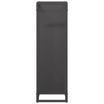 Firewood Rack Black 25x25x80 cm - Durable Cold-Rolled Steel