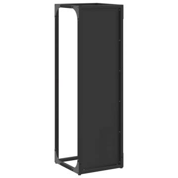 Firewood Rack Black 25x25x80 cm - Durable Cold-Rolled Steel