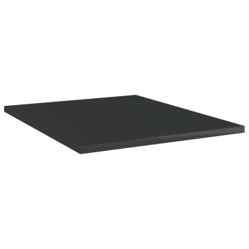 High Gloss Black Bookshelf Boards - 8 pcs | Hipomarket