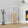 Firewood Rack White 34x25x100 cm - Sturdy Steel Storage