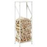 Firewood Rack White 34x25x100 cm - Sturdy Steel Storage