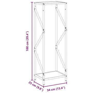 Firewood Rack White 34x25x100 cm - Sturdy Steel Storage