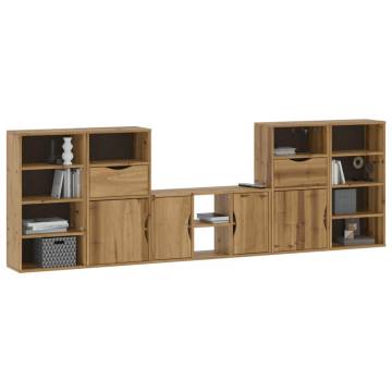 5 Piece TV Units with Storage ODDA - Solid Wood Pine Furniture