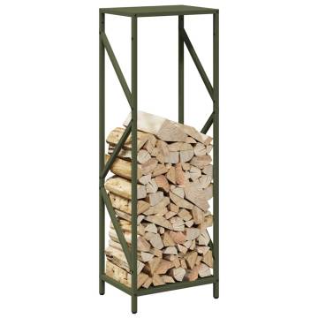 Olive Green Firewood Rack - Durable Cold-Rolled Steel | HipoMarket