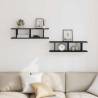 Wall Shelves 2 pcs Black Oak - Stylish Storage Solution