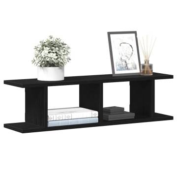 Wall Shelves 2 pcs Black Oak - Stylish Storage Solution