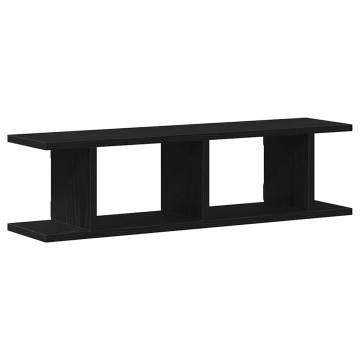 Wall Shelves 2 pcs Black Oak - Stylish Storage Solution