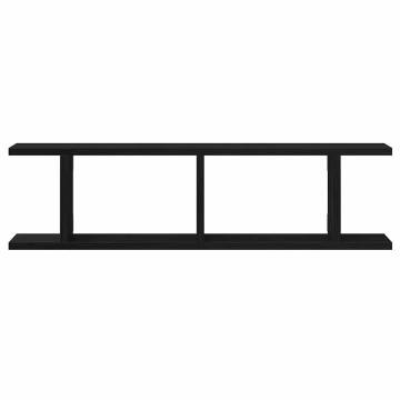 Wall Shelves 2 pcs Black Oak - Stylish Storage Solution