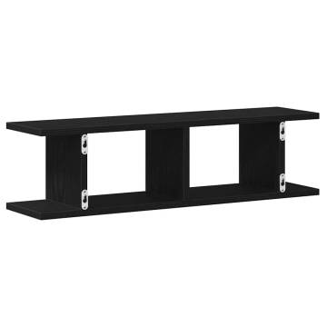 Wall Shelves 2 pcs Black Oak - Stylish Storage Solution