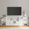  5 Piece TV Units with Storage ODDA White Solid Wood Pine Colour white Quantity in Package 1 Model 11 shelves 3 drawers 