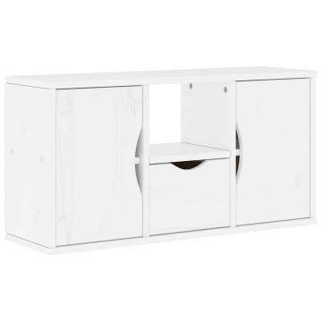 5 Piece TV Units with Storage ODDA - White Solid Wood Pine