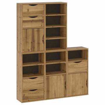 ODDA 5 pcs Solid Wood Pine Side Cabinets - Classic Charm