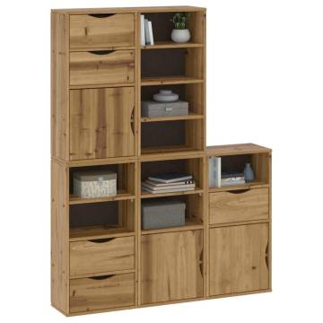 ODDA 5 pcs Solid Wood Pine Side Cabinets - Classic Charm