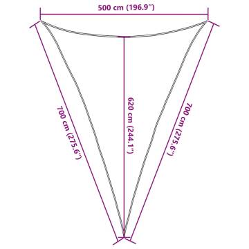 Sunshade Sail 5x7x7 m Light Green - UV & Mould Resistant