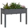 Planter with Liner Grey 118x59x76 cm - Solid Wood Fir