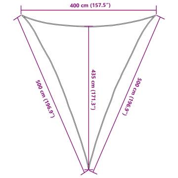 Sunshade Sail Triangular Yellow 4x5x5 m - Durable HDPE