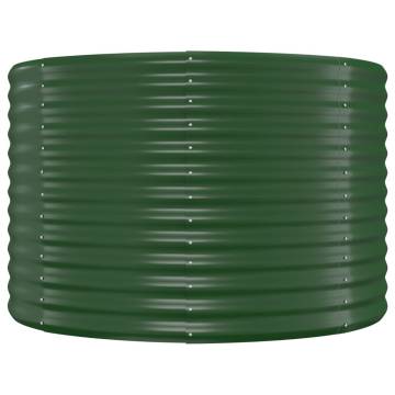 Garden Raised Bed Powder-coated Steel 100x100x68 cm Green