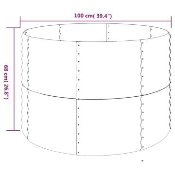 Garden Raised Bed Powder-coated Steel 100x100x68 cm Green