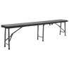 Folding Garden Benches 2 pcs 180 cm Black - Stylish & Durable