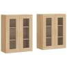 Elegant Wall Mounted Cabinets - Sonoma Oak, 2 Pcs Set