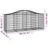 Arched Gabion Baskets - 12 pcs Galvanised Iron Garden Barriers