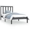 Grey Solid Wood Pine Bed Frame 90x190 cm - Stylish & Sturdy