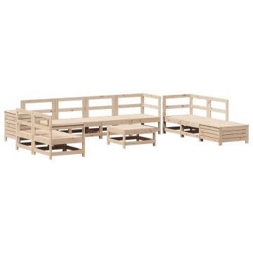 11 Piece Solid Wood Pine Garden Sofa Set | Hipomarket