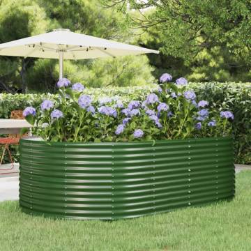 Garden Raised Bed Green 212x140 cm - Powder-coated Steel