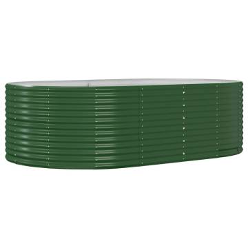 Garden Raised Bed Green 212x140 cm - Powder-coated Steel