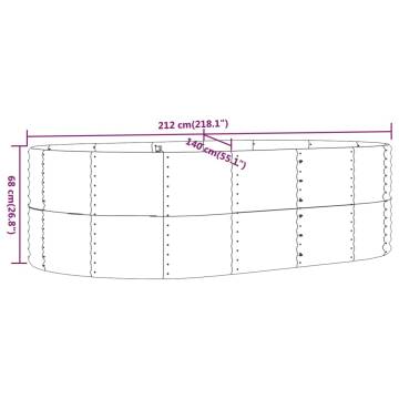 Garden Raised Bed Green 212x140 cm - Powder-coated Steel