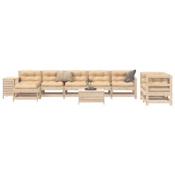 10 Piece Garden Sofa Set | Durable Solid Pine Wood