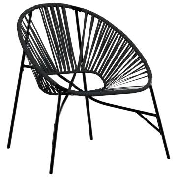 Garden Egg Chair - Stylish Black Poly Rattan Outdoor Seating