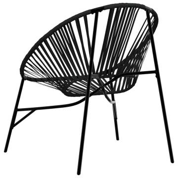 Garden Egg Chair - Stylish Black Poly Rattan Outdoor Seating