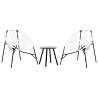 Garden Chair Set 3 pcs Black and White Poly Rattan