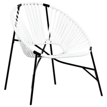 Garden Chair Set 3 pcs Black and White Poly Rattan