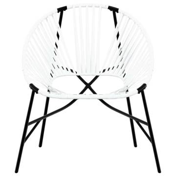 Garden Chair Set 3 pcs Black and White Poly Rattan