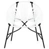 Garden Chair Set 3 pcs Black and White Poly Rattan