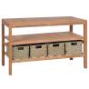 Bathroom Vanity Cabinet with 4 Baskets - Solid Teak 132x45x75 cm