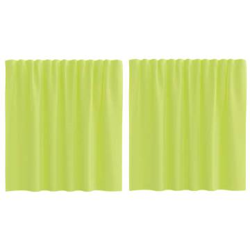 Voile Curtains with Tab Top 2 pcs Apple Green | Hipo Market