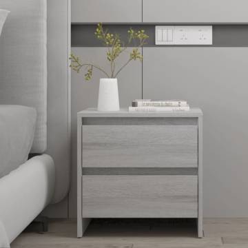 Elegant Grey Sonoma Bedside Cabinet - 45x34.5x44.5 cm