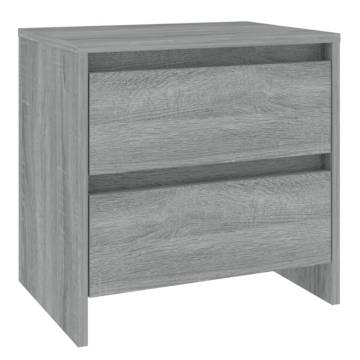 Elegant Grey Sonoma Bedside Cabinet - 45x34.5x44.5 cm