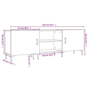 Stylish Brown Oak TV Cabinet - 150x30x50 cm | Hipomarket