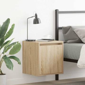 Wall-Mounted Bedside Cabinet Sonoma Oak - 38x34x40 cm