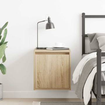 Wall-Mounted Bedside Cabinet Sonoma Oak - 38x34x40 cm