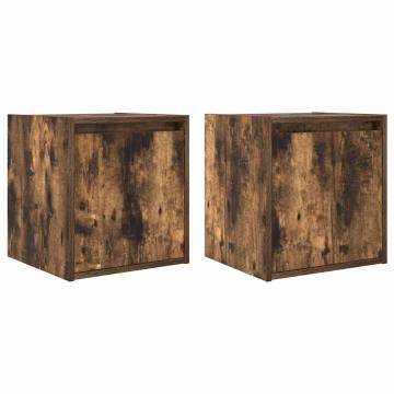 Wall-Mounted Bedside Cabinets 2 pcs Smoked Oak - Hipomarket